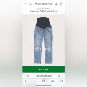 Abercrombie Maternity Ankle Straight Jean Sz 10/30
